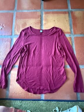 Old Navy Long-Sleeve Scoop Neck Top - Deep Berry